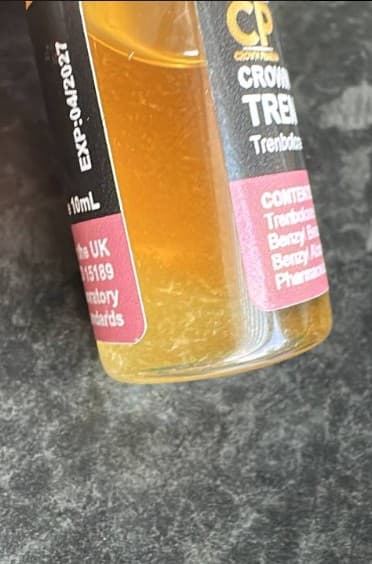Contaminated steroid vial obtained during investigation